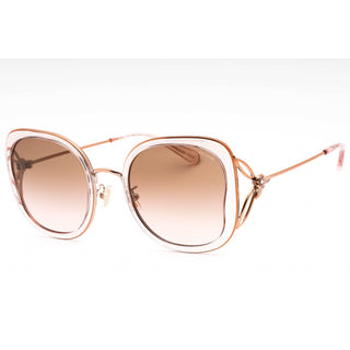 Coach 0HC7153B Sunglasses Transparent Pink/Rose Gold/Gradient Brown Pink