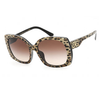Dolce & Gabbana 0DG4385F Sunglasses Leo Brown on Black / Brown Gradient