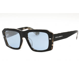 Lunettes de soleil Dolce &amp; Gabbana 0DG4430F Black On Grey Havana / bleu clair miroir argent