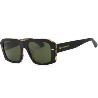 Dolce & Gabbana 0DG4430F Sunglasses Matte Black On Yellow Havana  / Dark Green