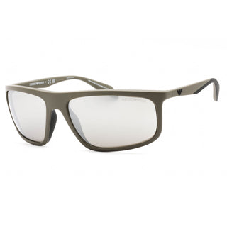 Emporio Armani 0EA4212U Sunglasses Matte Mud Rubber Black  / Light Grey Mirror Silver