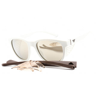 Emporio Armani 0EA4216U Sunglasses Matte White / Brown Gold Mirror