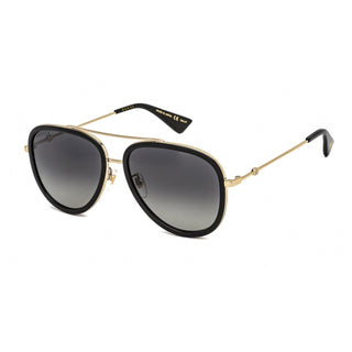 Gucci GG0062S Sunglasses Gold/Black / Polarized Grey Gradient Flash