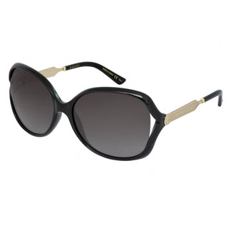 Gucci GG0076S Sunglasses Black-Gold / Grey