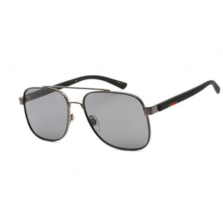 Gucci GG0422S Sunglasses Dark Ruthenium/Matte Black / Grey Polarized