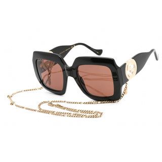 Gucci GG1022S Sunglasses Shiny Black / Brown