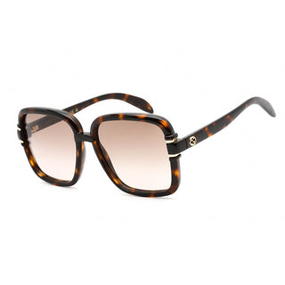 Gucci GG1066S Sunglasses Shiny Dark Havana / Brown Gradient