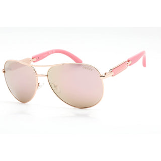 Guess GU7295 Sunglasses Shiny Rose Gold / Brown Mirror Women's-AmbrogioShoes