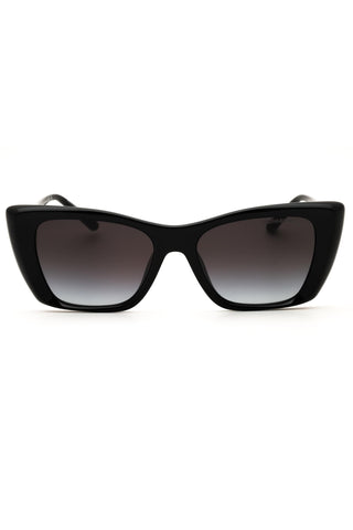 Michael Kors 0MK2270U women's black cat eye sunglasses with injected propionate frames and gradient lenses.