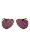 7655 - Gold Brown/ Purple Blue