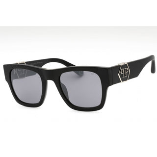 Philipp Plein SPP042M Sunglasses Matte Black / Smoke Mirror Silver