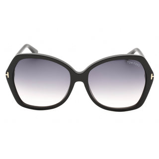 Tom Ford FT0328 Carola Sunglasses Shiny Black / Gradient Smoke