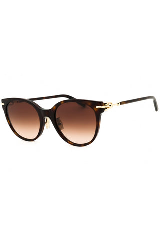 Tiffany 0TF4223D round tortoise acetate sunglasses with brown gradient lenses and gold-tone metal temple accents.