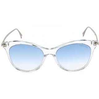 Tom Ford FT0662 Sunglasses white/crystal  / blue mirror