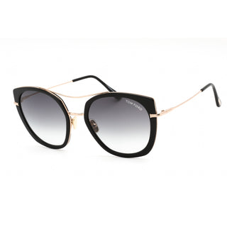 Tom Ford FT0760 Sunglasses shiny black  / gradient smoke