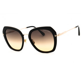 Tom Ford FT0792 Sunglasses shiny black  / gradient smoke