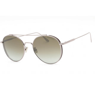 Tom Ford FT0826-F Sunglasses shiny light ruthenium  / green mirror