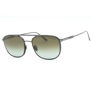 Tom Ford FT0827 Sunglasses shiny dark ruthenium / green mirror