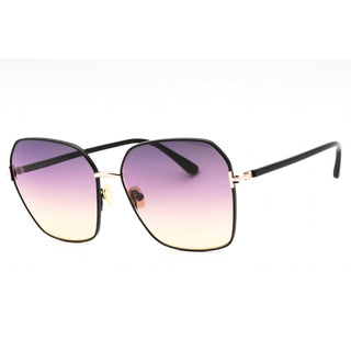 Tom Ford FT0839 Sunglasses shiny black  / gradient smoke