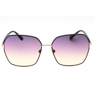 Tom Ford FT0839 Sunglasses shiny black  / gradient smoke