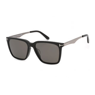 Tom Ford FT0862-F Sunglasses Shiny Black / Smoke Polarized