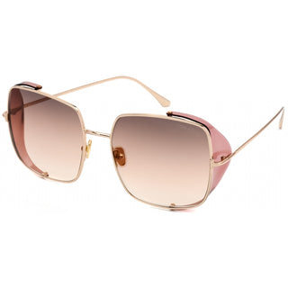 Tom Ford FT0901 Sunglasses shiny rose gold / gradient brown