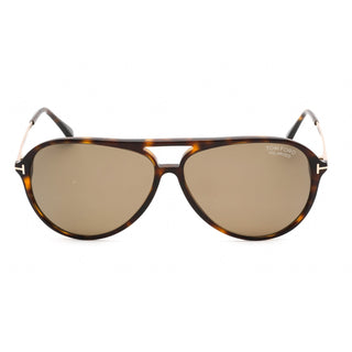 Tom Ford FT0909 Sunglasses Shiny Dark Havana / Brown Gradient