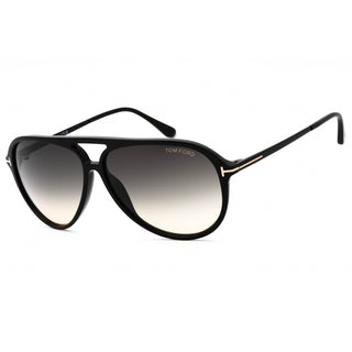 Tom Ford FT0909 Sunglasses shiny black  / gradient smoke