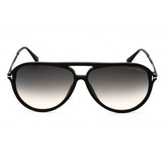 Tom Ford FT0909 Sunglasses shiny black  / gradient smoke