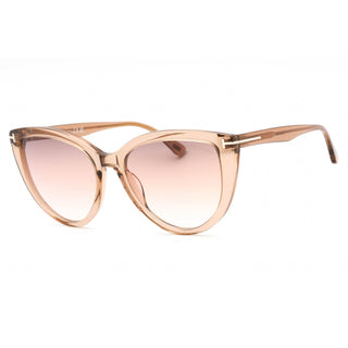 Tom Ford FT0915 Sunglasses shiny light brown / brown mirror
