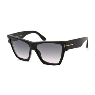 Tom Ford FT0942 Sunglasses shiny black  / gradient smoke