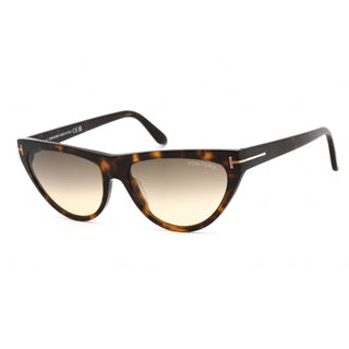 Tom Ford FT0990 Sunglasses Shiny Dark Havana / Brown Gradient