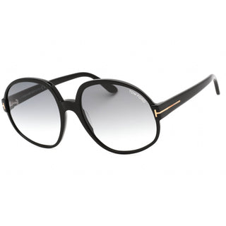 Tom Ford FT0991 Sunglasses shiny black  / gradient smoke
