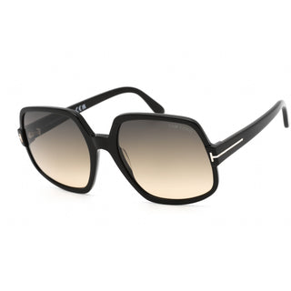 Tom Ford FT0992 Sunglasses Shiny Black / Gradient Smoke