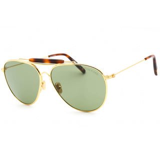 Tom Ford FT0995 Sunglasses shiny deep gold / green