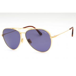 Tom Ford FT0996 Sunglasses shiny deep gold / blue