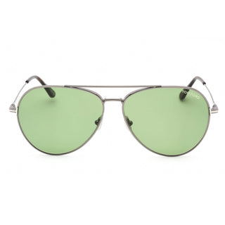 Tom Ford FT0996 Sunglasses shiny gunmetal  / green