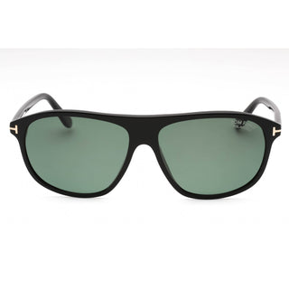 Tom Ford FT1027 Sunglasses shiny black  / green polarized