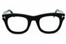 001 - shiny black/clear/blue-light block lens
