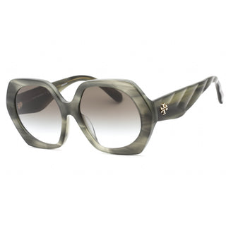 Tory Burch 0TY7195F Sunglasses Green Horn Effect/Transparent Shaded Gradient Dark
