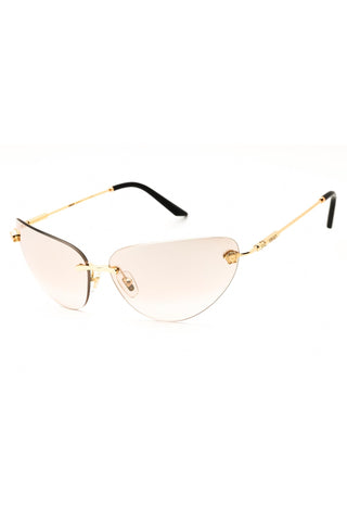 Versace 0VE2281 women's rimless cat-eye sunglasses with gold metal frames and gradient brown lenses.