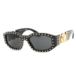 Versace 0VE4361 Sunglasses Black/Gold Studded / Dark Grey