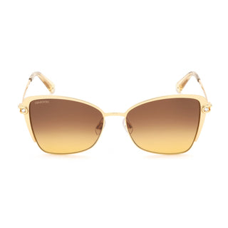 Swarovski SK0314 Sunglasses Matte Deep Gold / Gradient Brown Women's-AmbrogioShoes