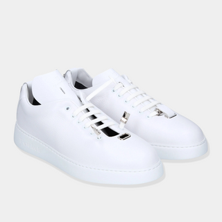 T-Switch Leather Sneakers - White-AmbrogioShoes