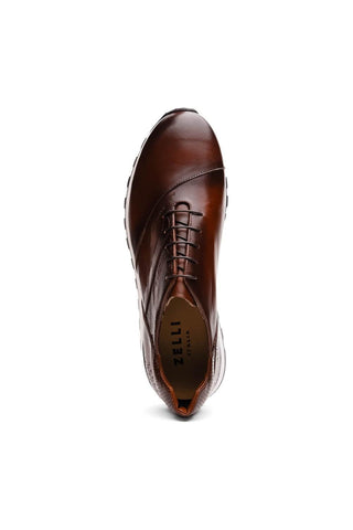 Testo Leather Sneaker - Brown-Dellamoda