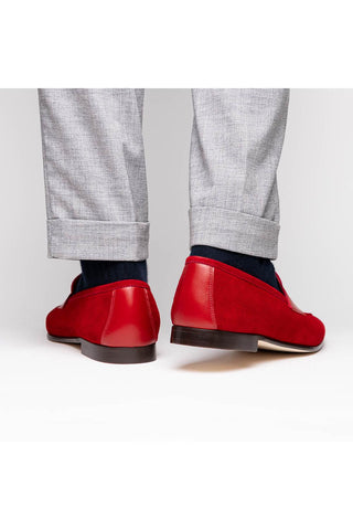 Tippa Suede Loafer - Red-Dellamoda