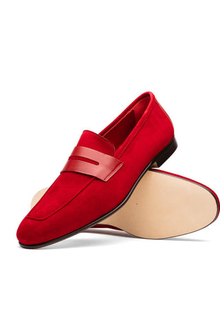 Tippa Suede Loafer - Red-Dellamoda