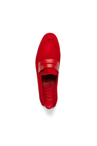 Tippa Suede Loafer - Red-Dellamoda