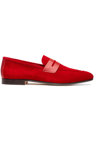 Tippa Suede Loafer - Red-Dellamoda