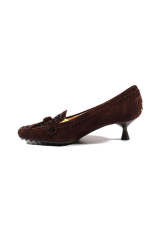 Tods Designer Shoes Designer Brown Leather Pumps (TDW05)